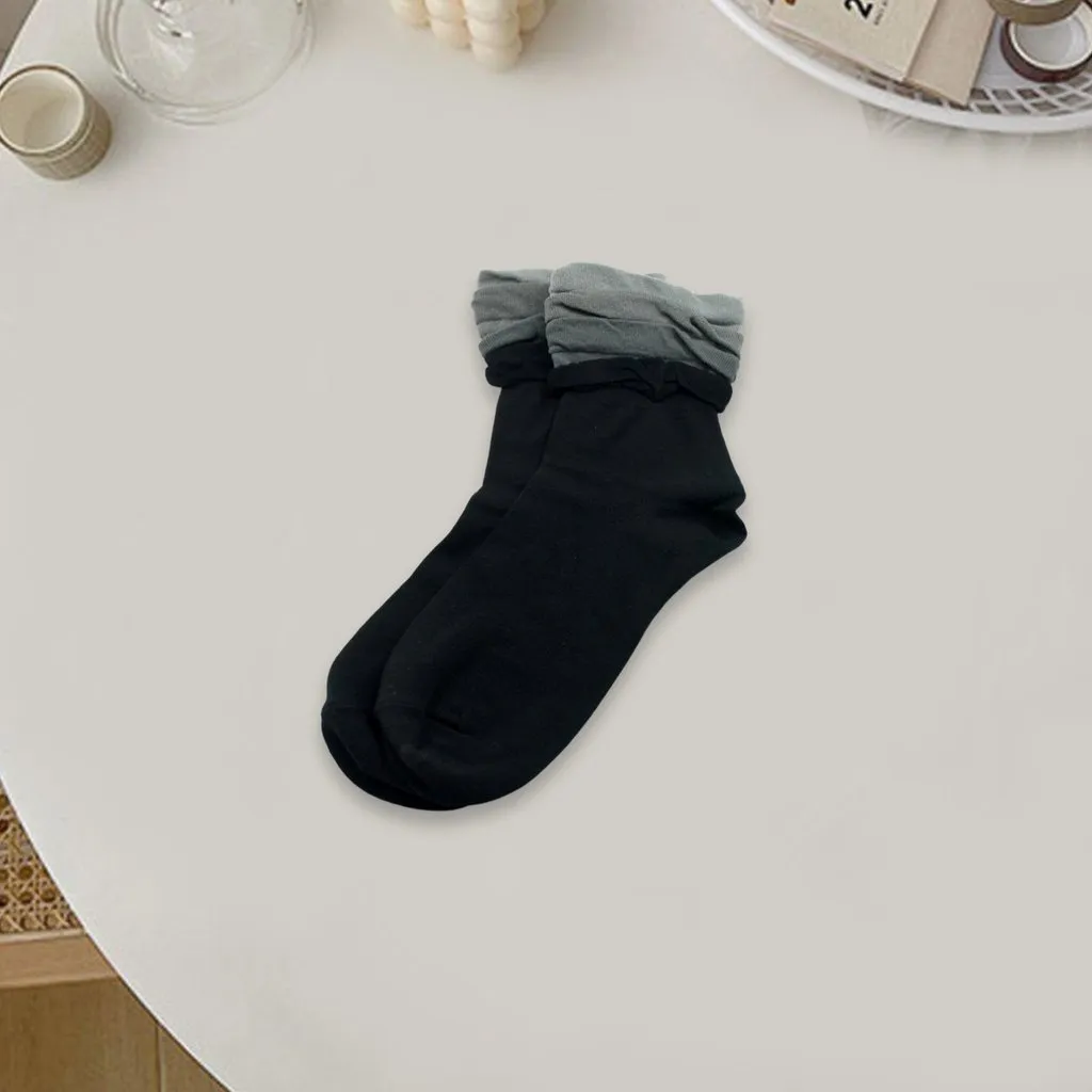 2 Pairs - Socks Breathable Thickened Classic Simple Soft Skin Friendly ( Large Size ) - H02621