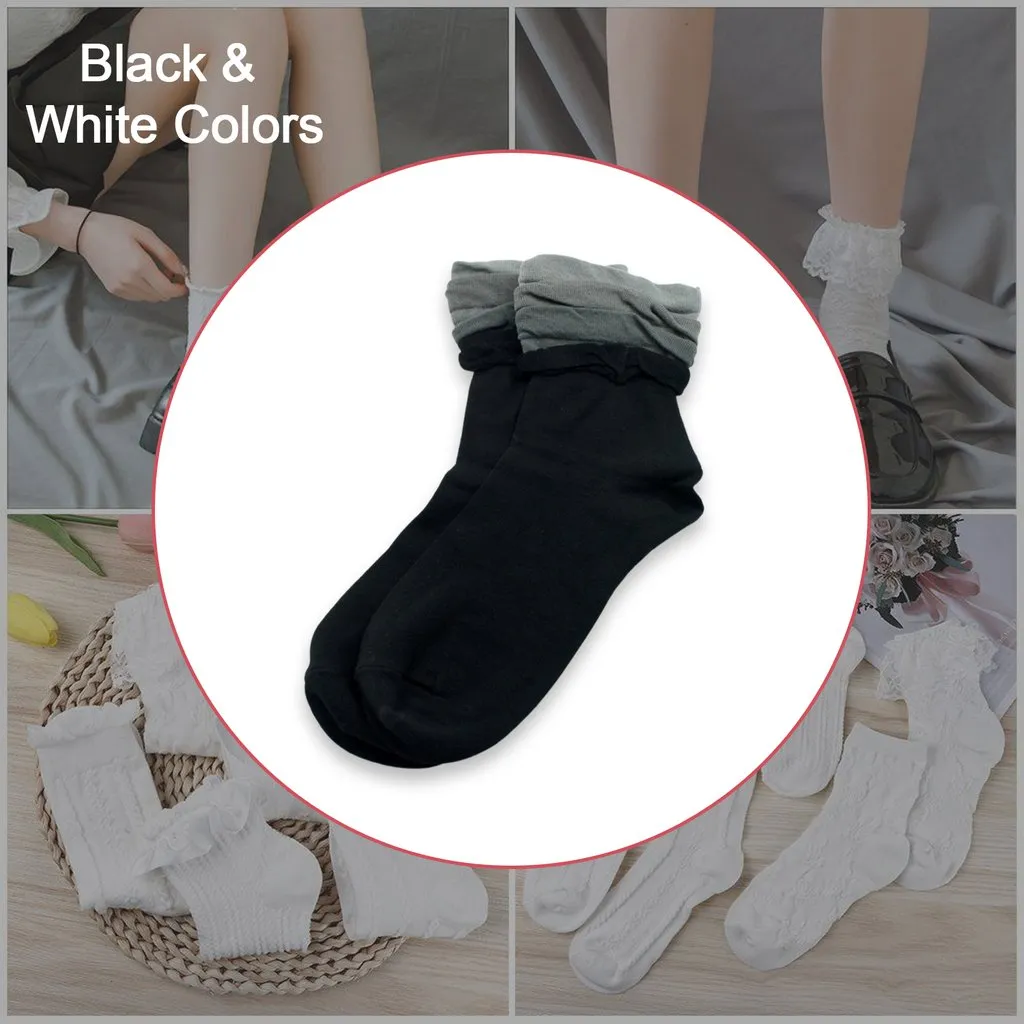 2 Pairs - Socks Breathable Thickened Classic Simple Soft Skin Friendly ( Large Size ) - H02621