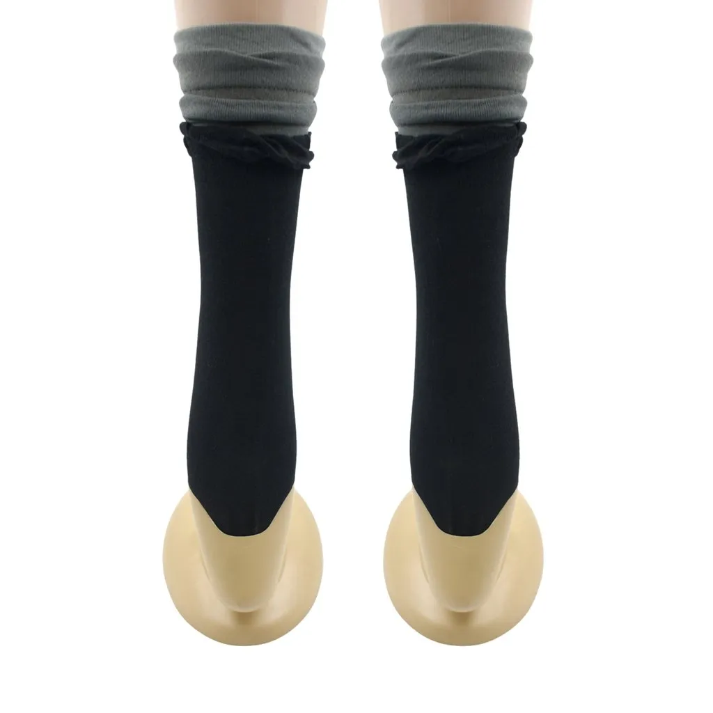 2 Pairs - Socks Breathable Thickened Classic Simple Soft Skin Friendly ( Large Size ) - H02621