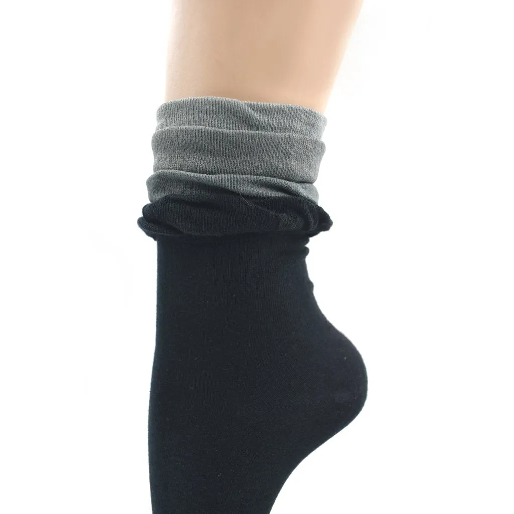 2 Pairs - Socks Breathable Thickened Classic Simple Soft Skin Friendly ( Large Size ) - H02621