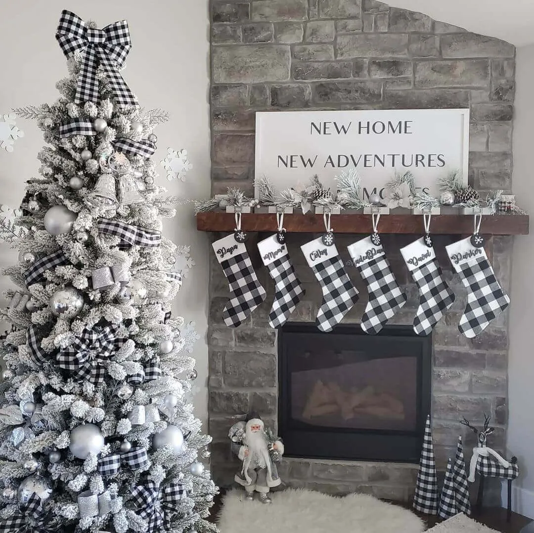 7.5' King Flock® Slim Artificial Christmas Tree Unlit
