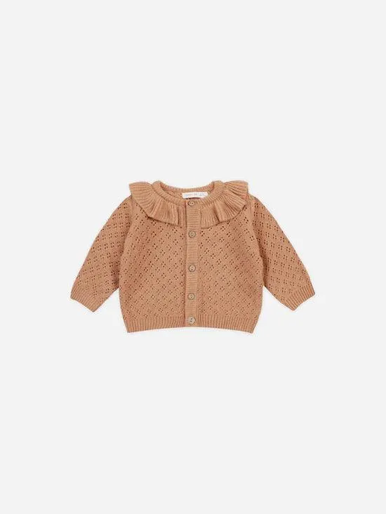 Baby Girl Sweaters | Ruffle Collar - Melon | Quincy Mae