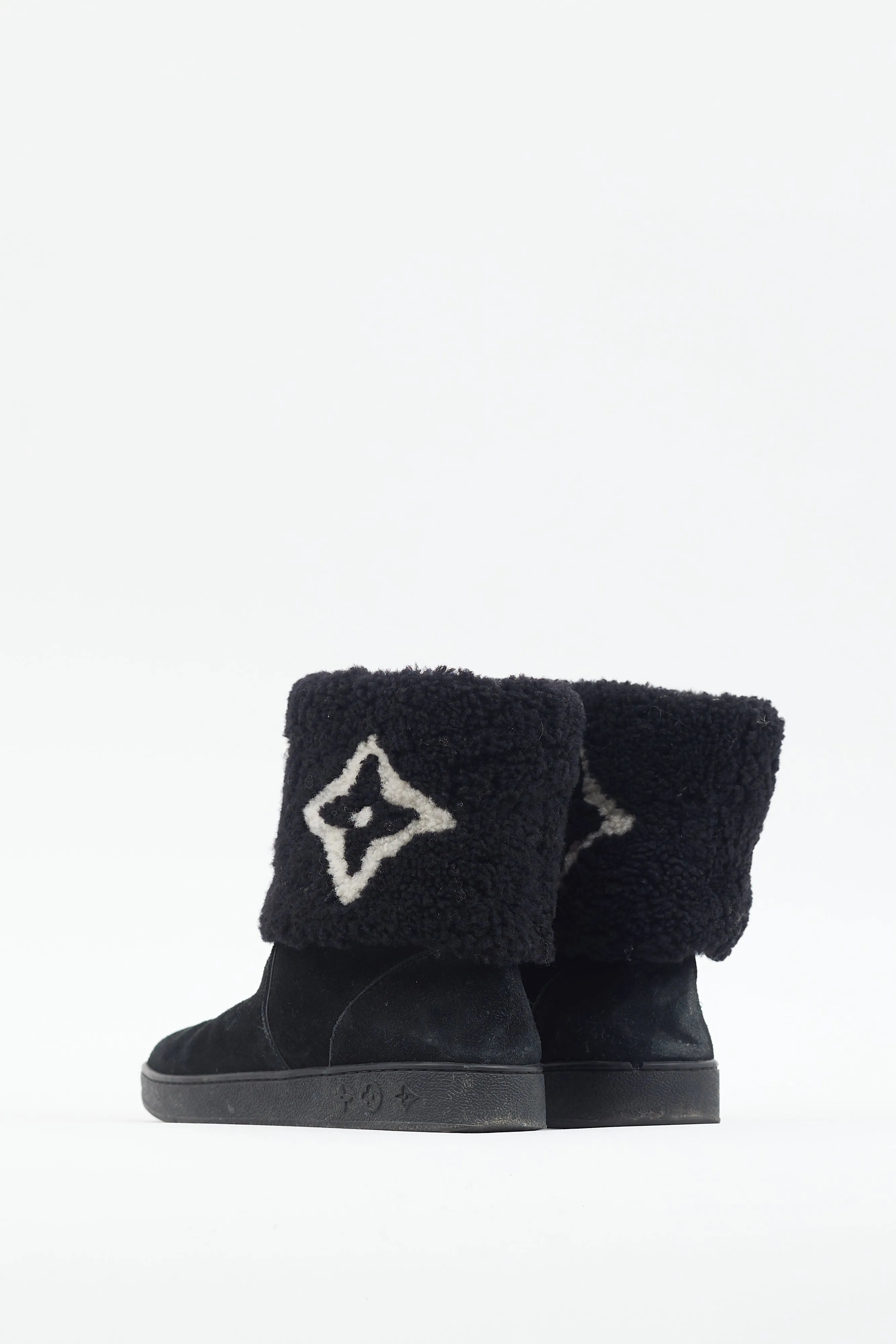Black & White Monogram Sherpa Boot