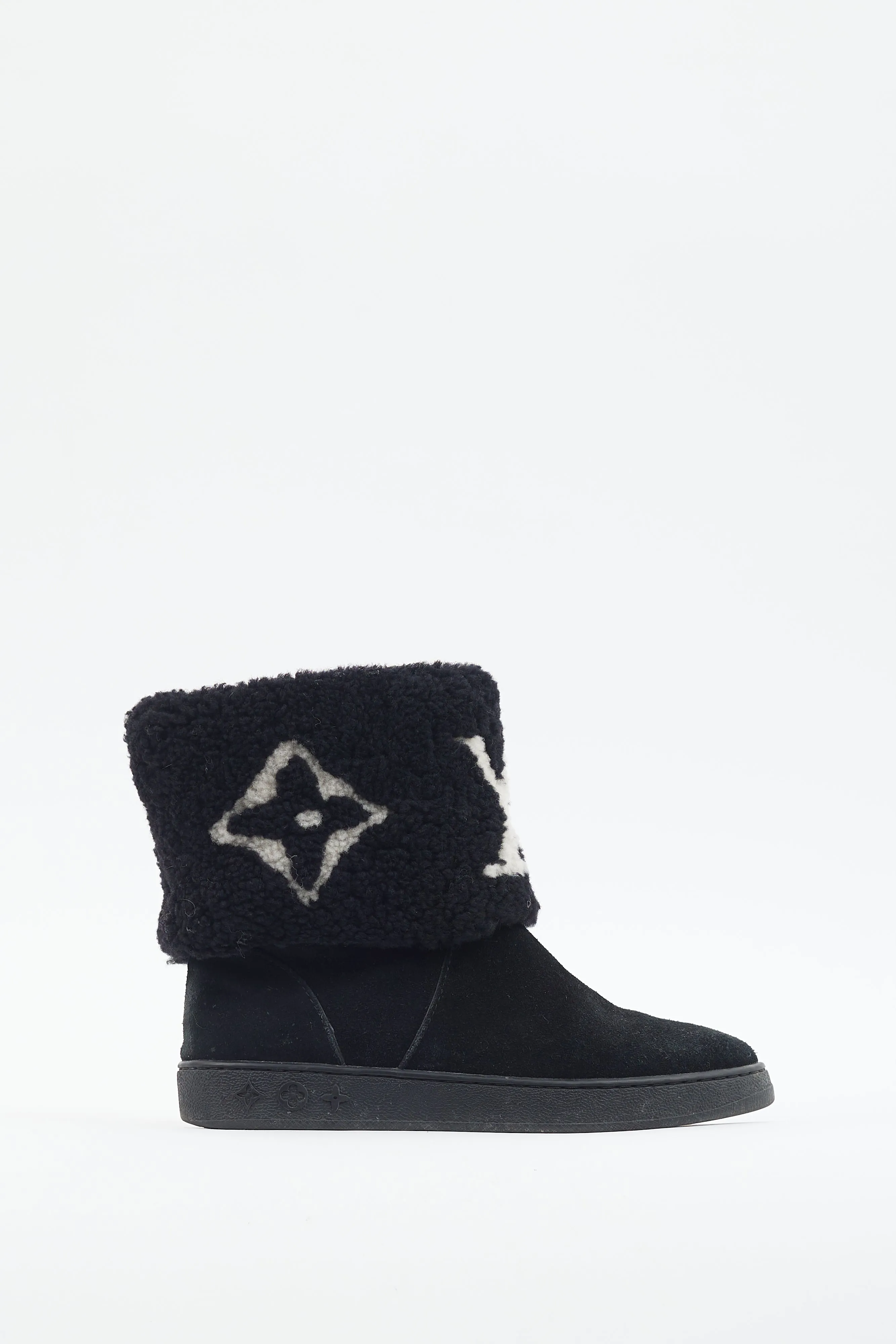 Black & White Monogram Sherpa Boot