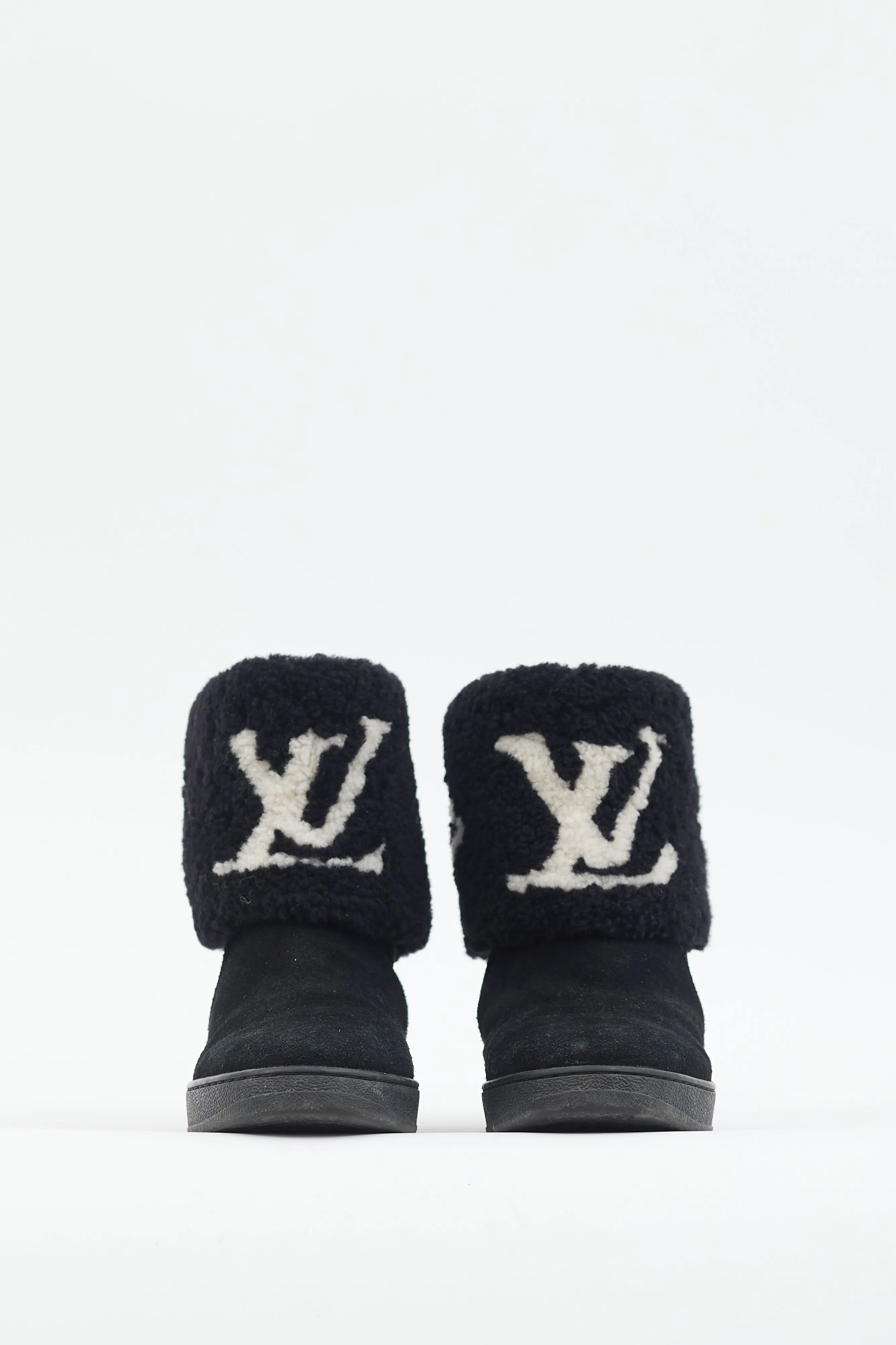 Black & White Monogram Sherpa Boot