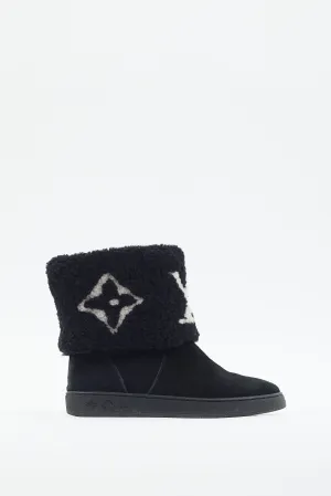 Black & White Monogram Sherpa Boot