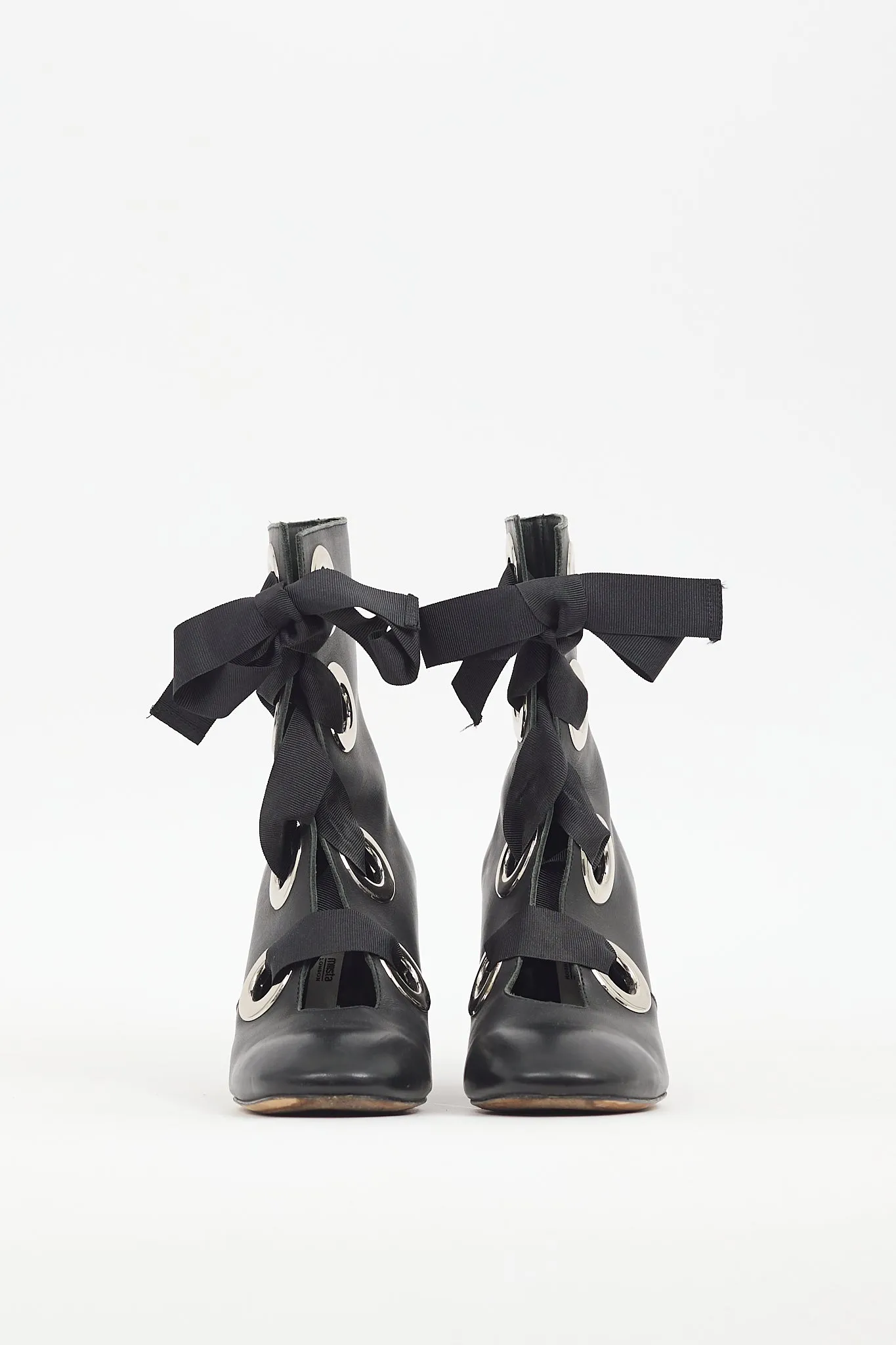 Black Leather Erika Lace Up Boot