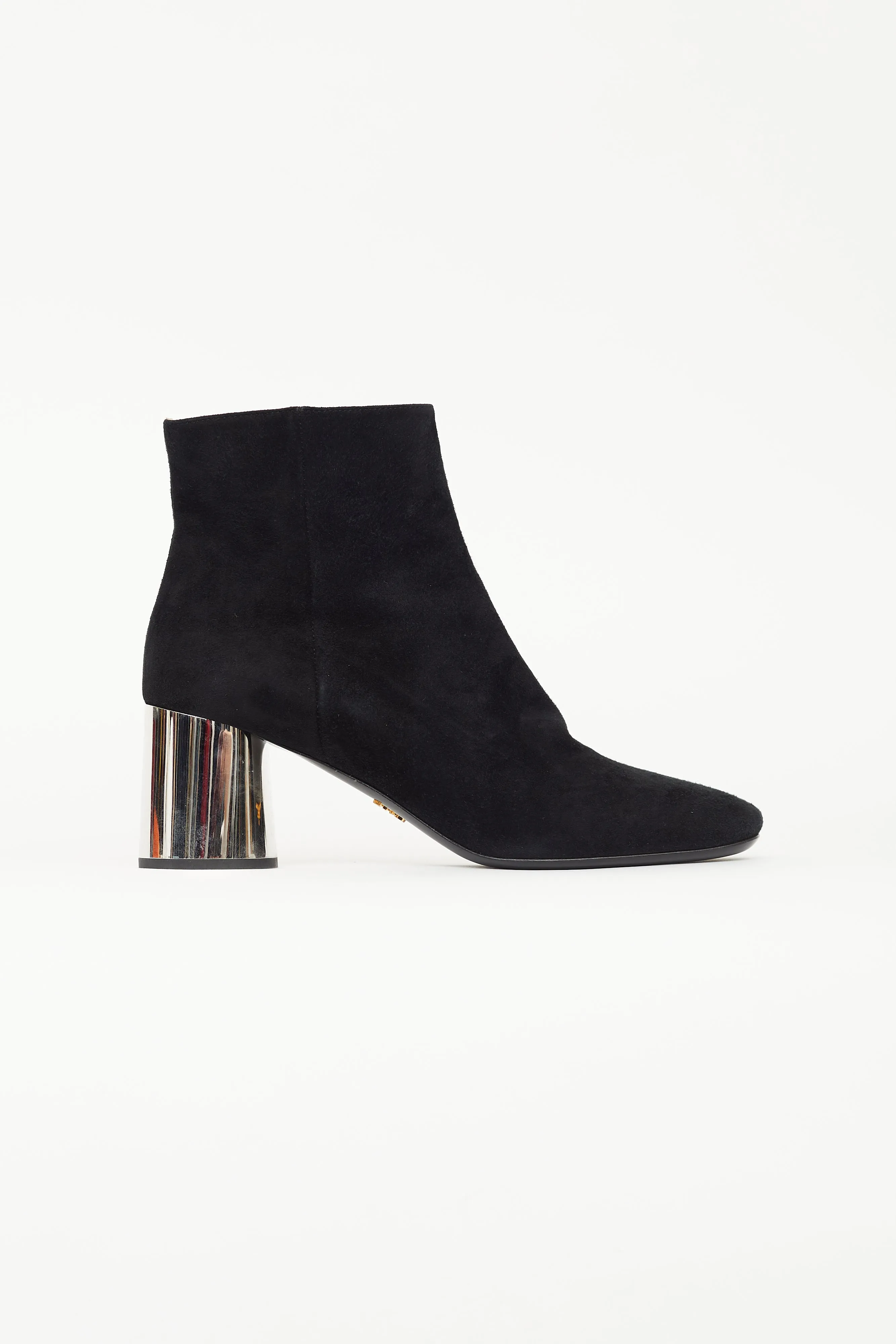 Black Suede Mirror Heel Boot