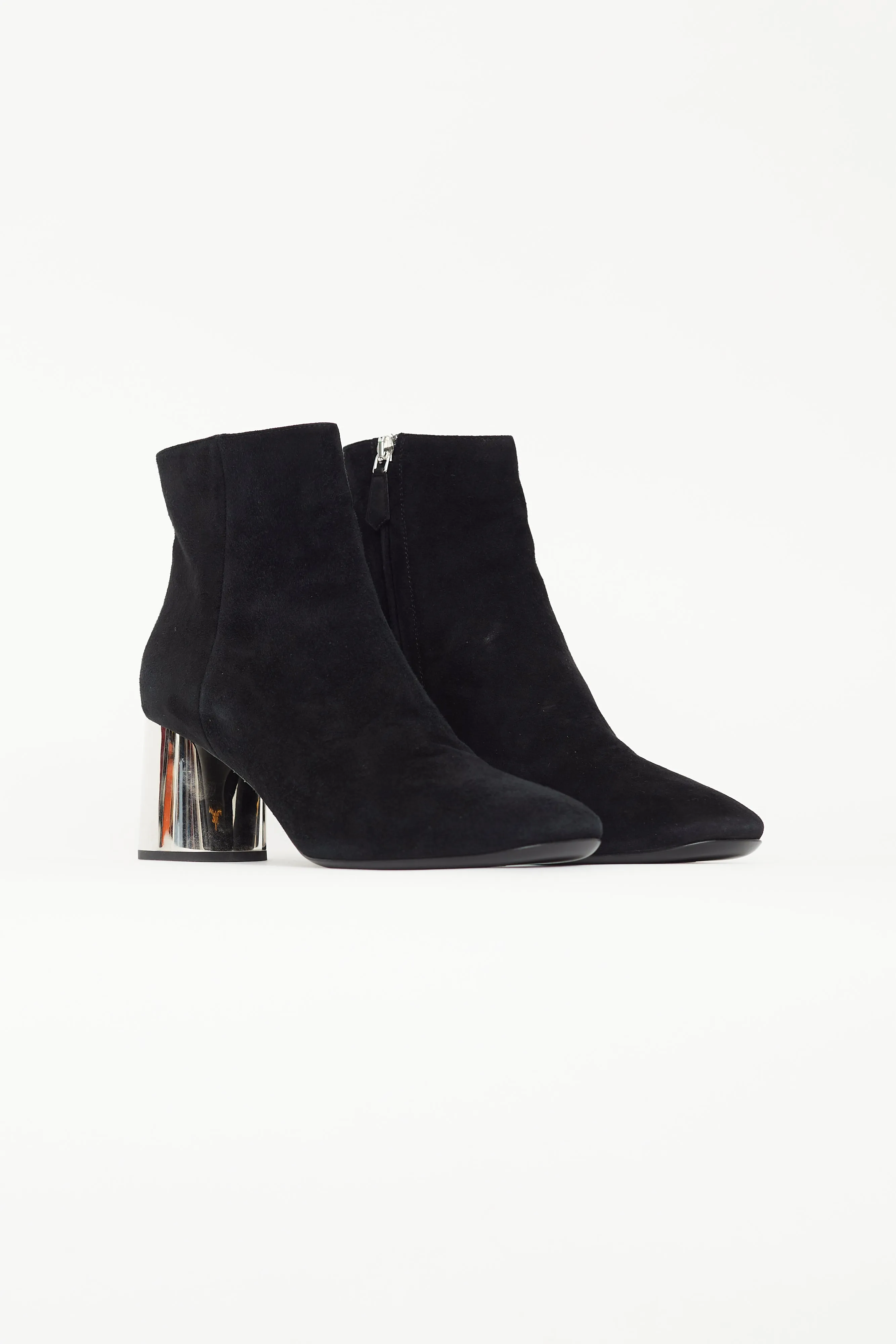 Black Suede Mirror Heel Boot