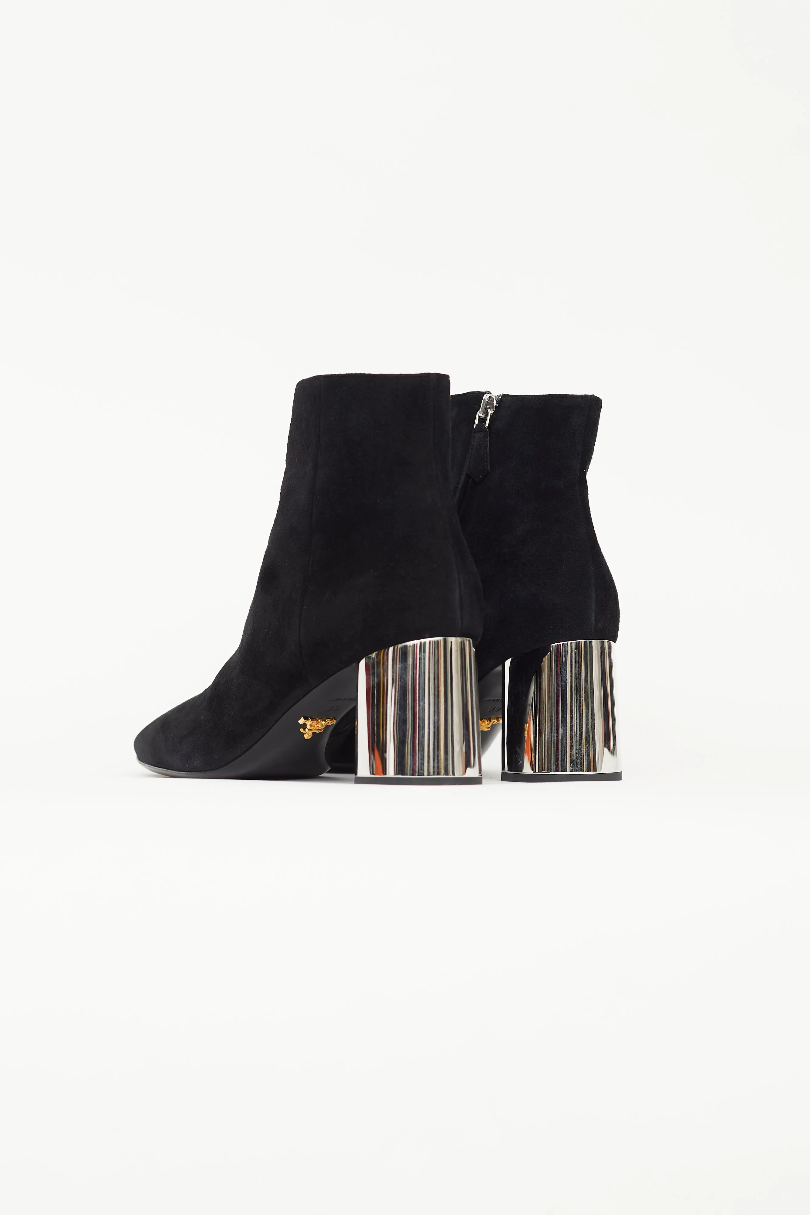Black Suede Mirror Heel Boot