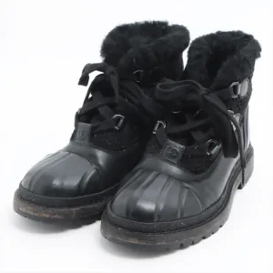 Chanel Coco Wool x Leather Boots 36  Black G32179 Boar