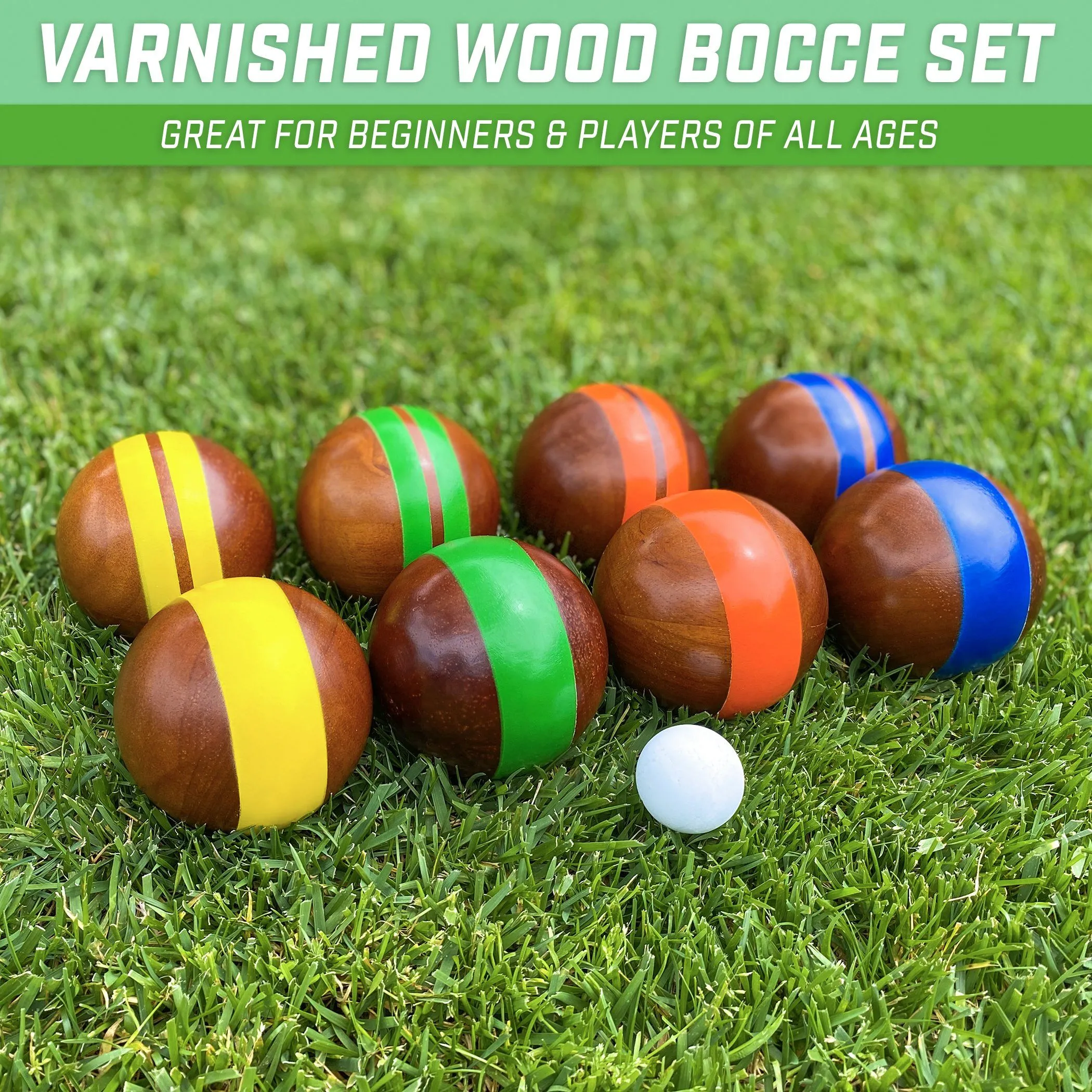 GoSports 100mm Hardwood Bocce Set