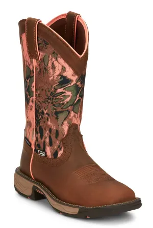 Justin Women's Rush II 11 Inch WP Work Boot Russett