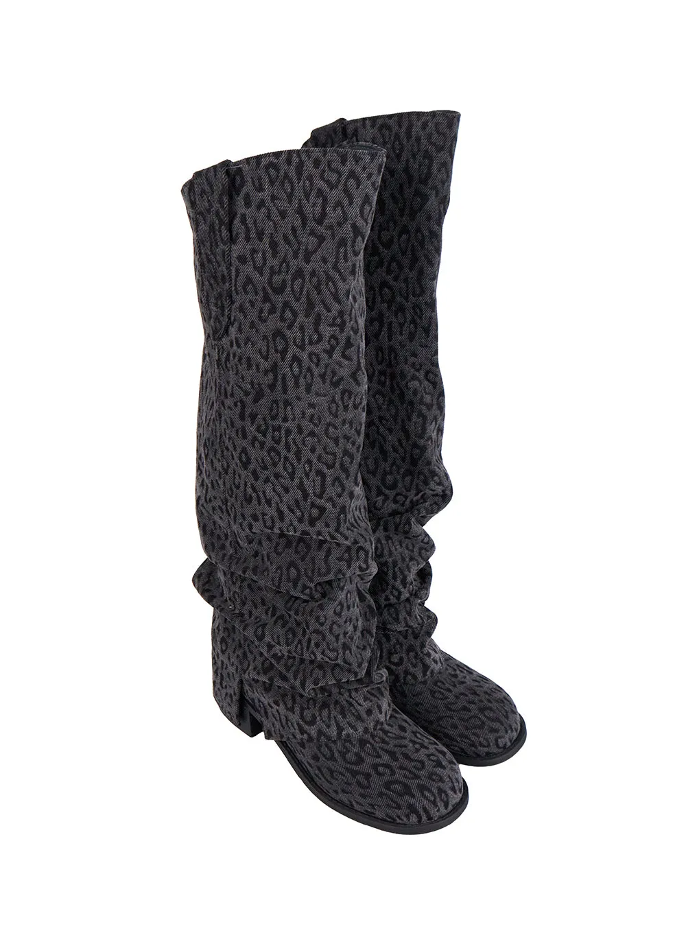 Long Leopard Print Boots CN422