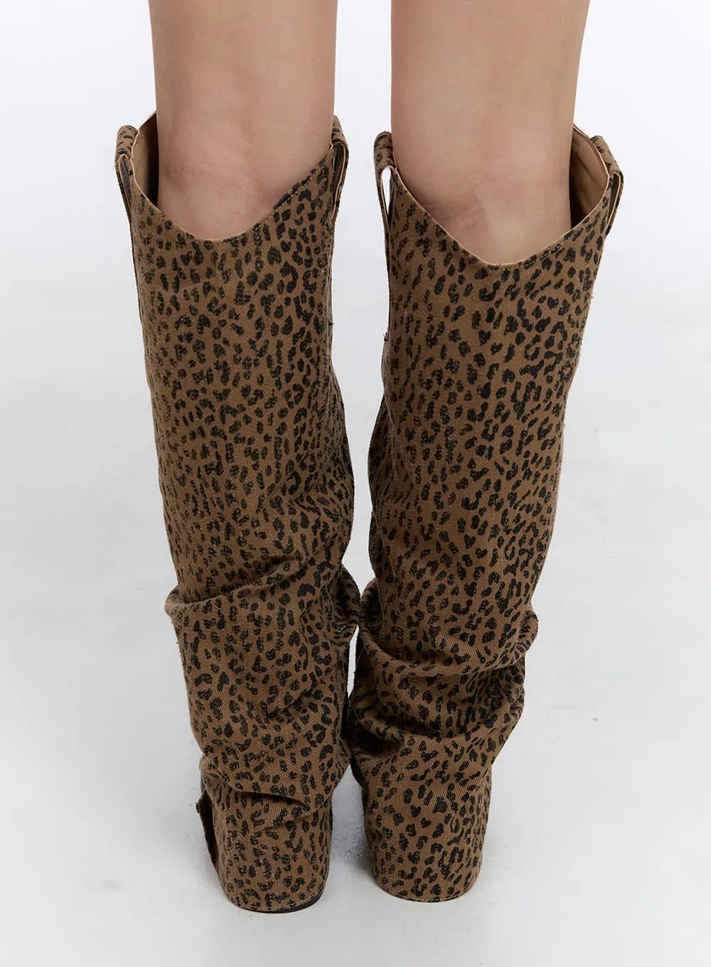 Long Leopard Print Boots CN422
