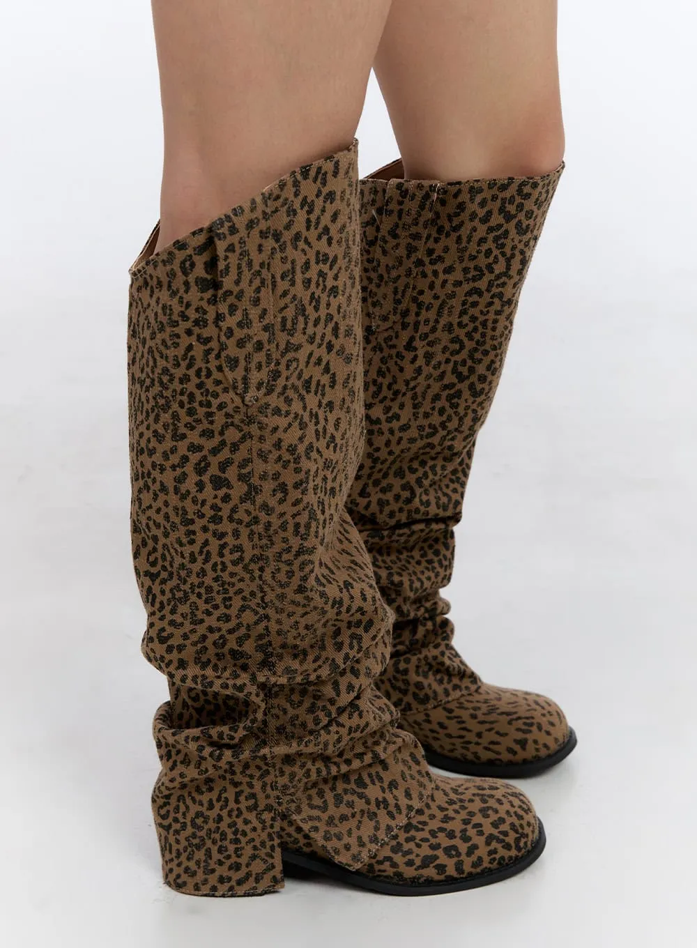 Long Leopard Print Boots CN422