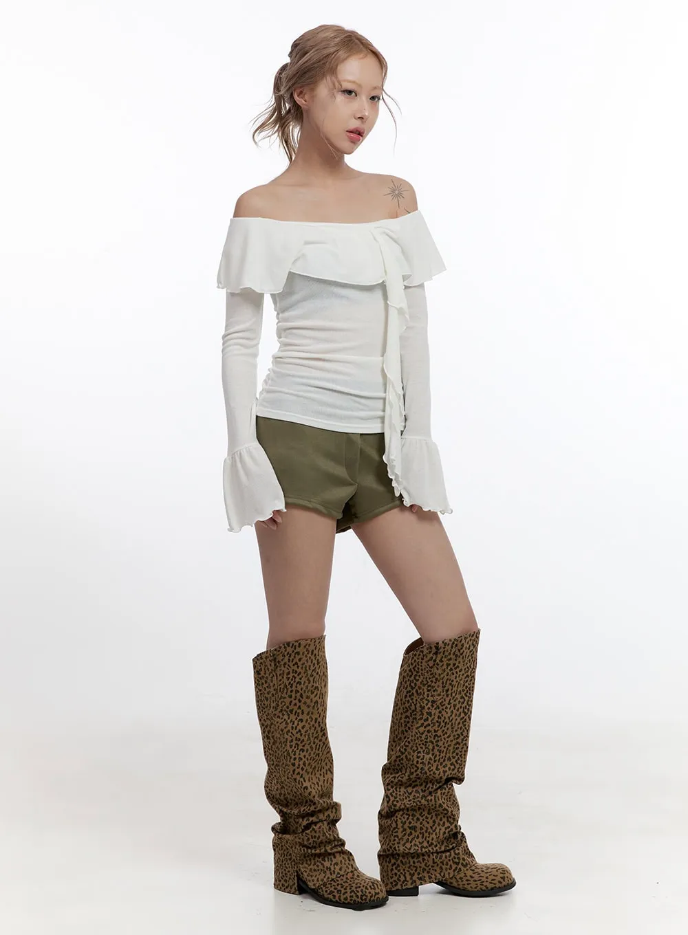 Long Leopard Print Boots CN422