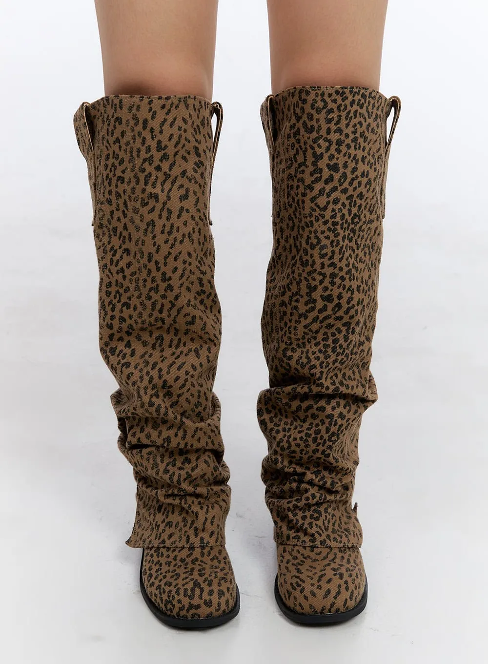 Long Leopard Print Boots CN422
