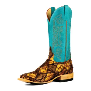 Men's Top Hand Cigar Matte Big Bass Patchwork with Turquoise Top HP8052