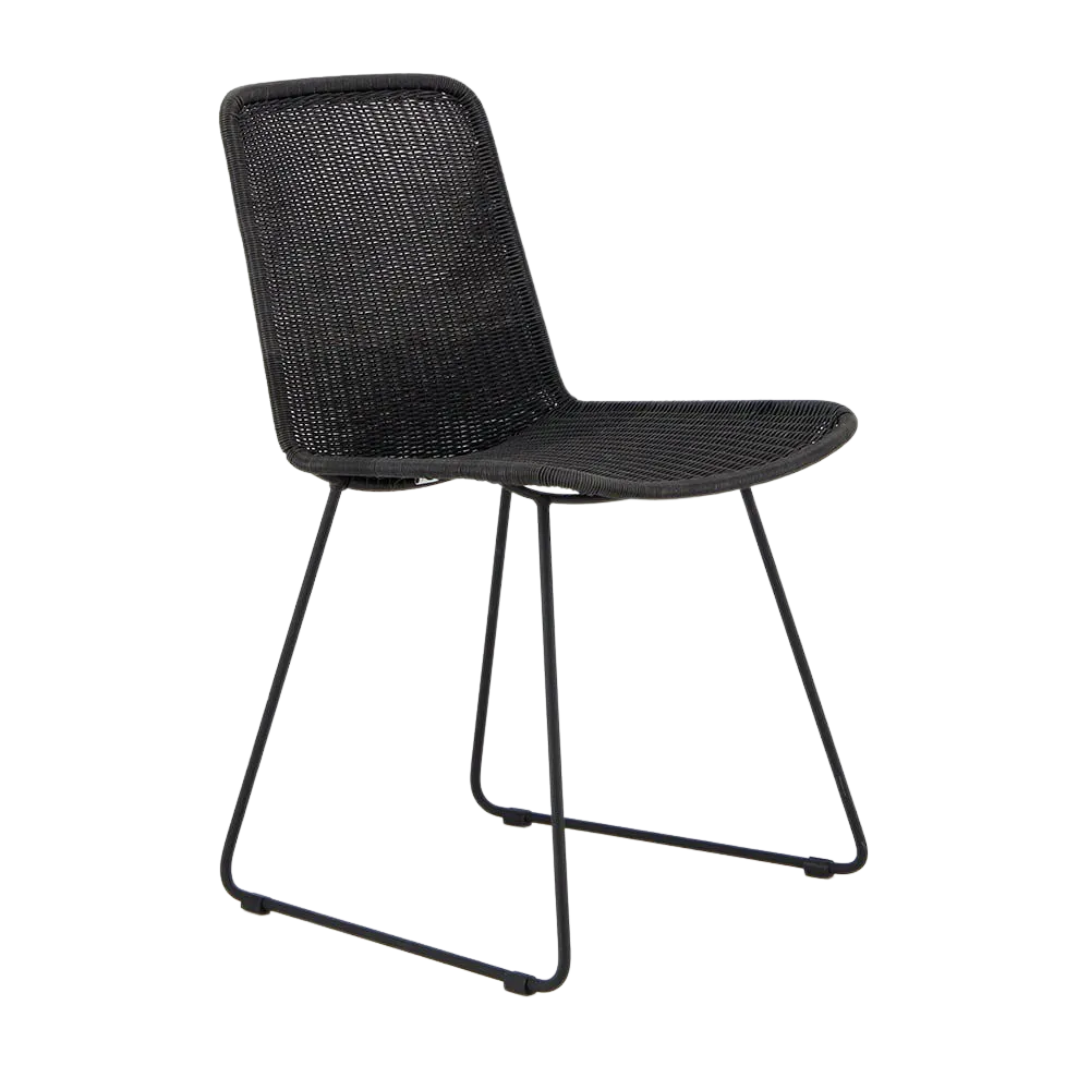 Olive Wicker Dining Side Chair