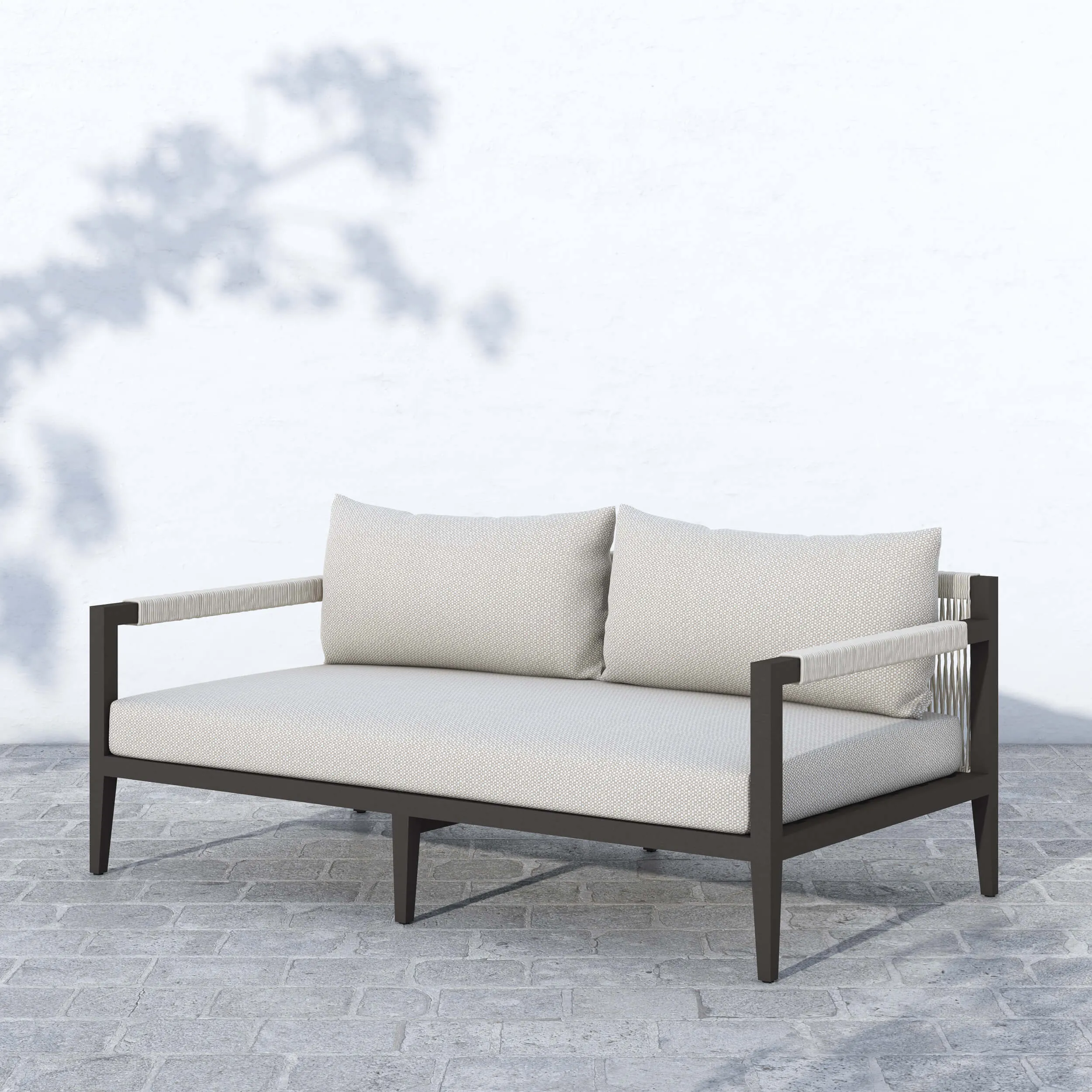 Sherwood 63" Outdoor Sofa, Faye Sand/Bronze