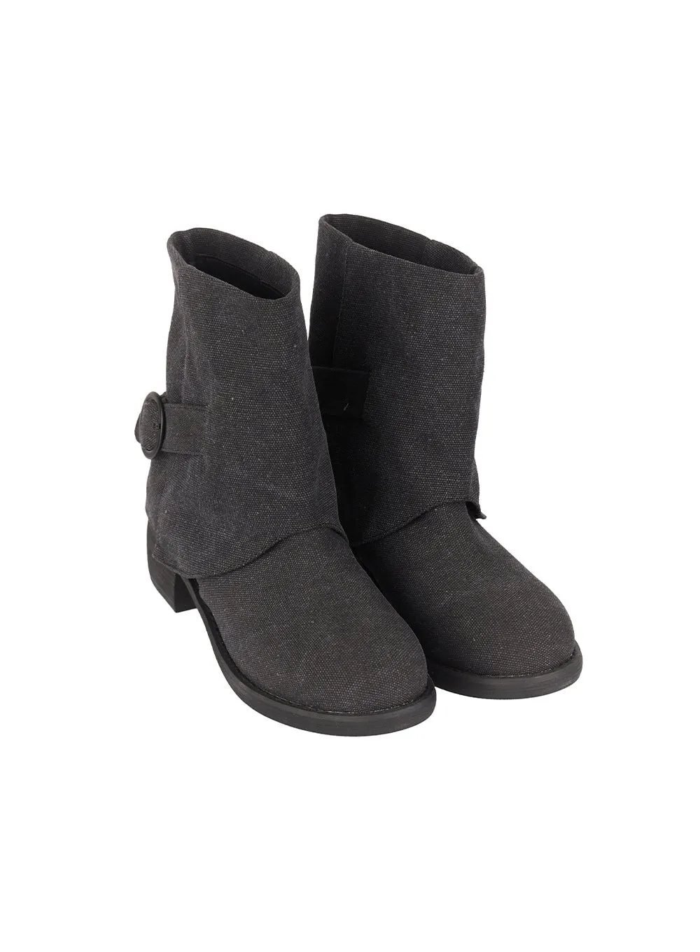 Suede Buckle Faux-Leather Midi Boots IM528