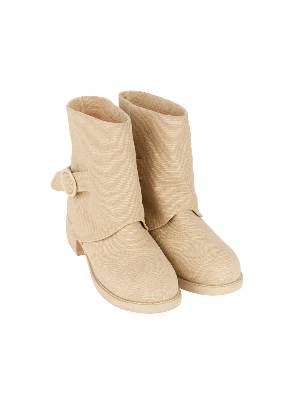 Suede Buckle Faux-Leather Midi Boots IM528