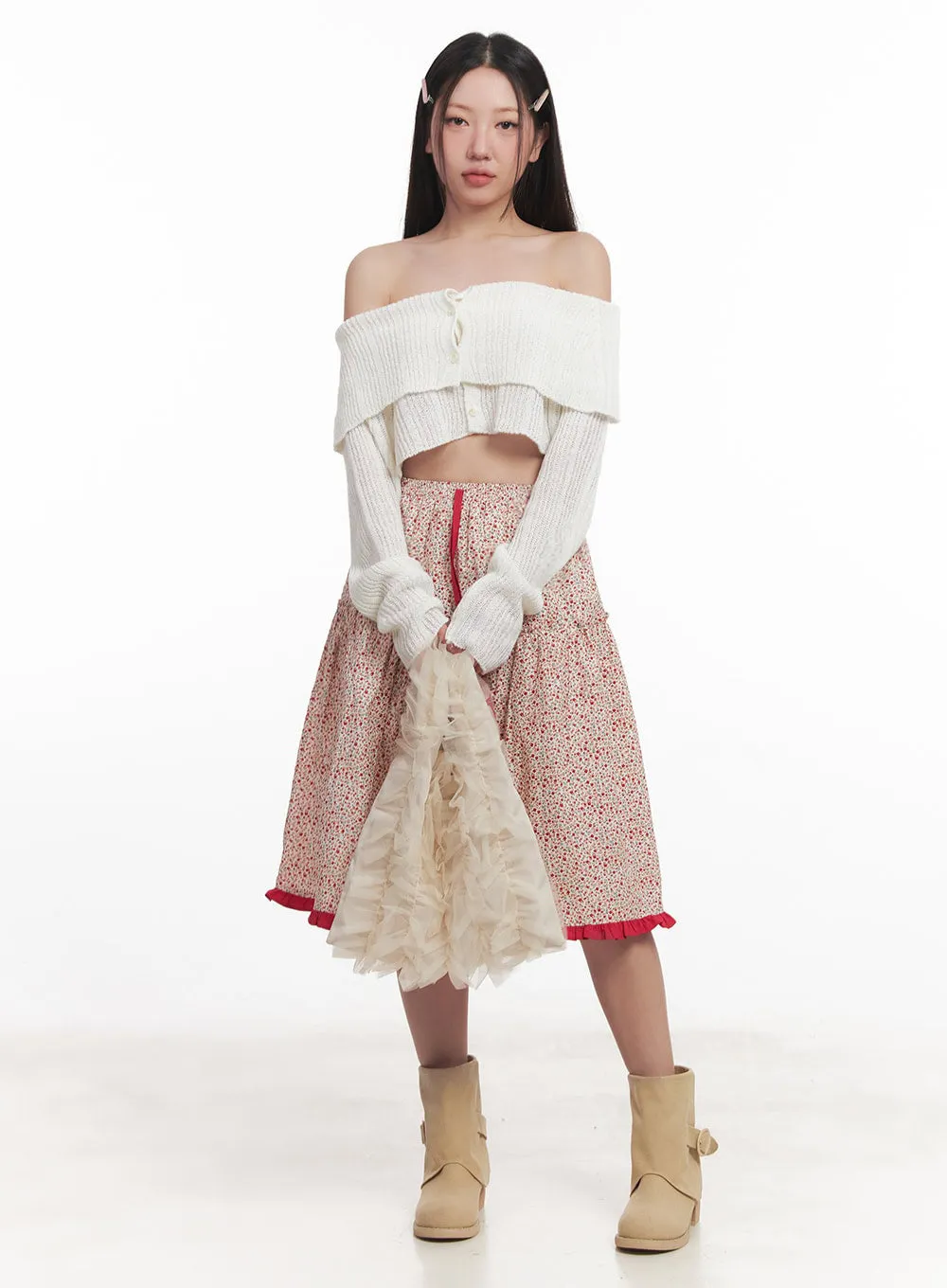 Suede Buckle Faux-Leather Midi Boots IM528