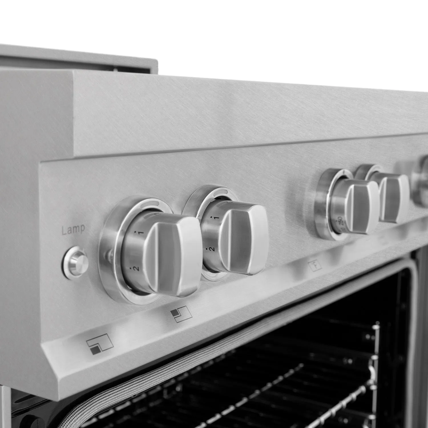ZLINE 36" 4.6 cu. ft. Induction Range with a 4 Element Stove and Electric Oven in DURASNOW® Stainless Steel and Red Matte (RAINDS-RM-36)